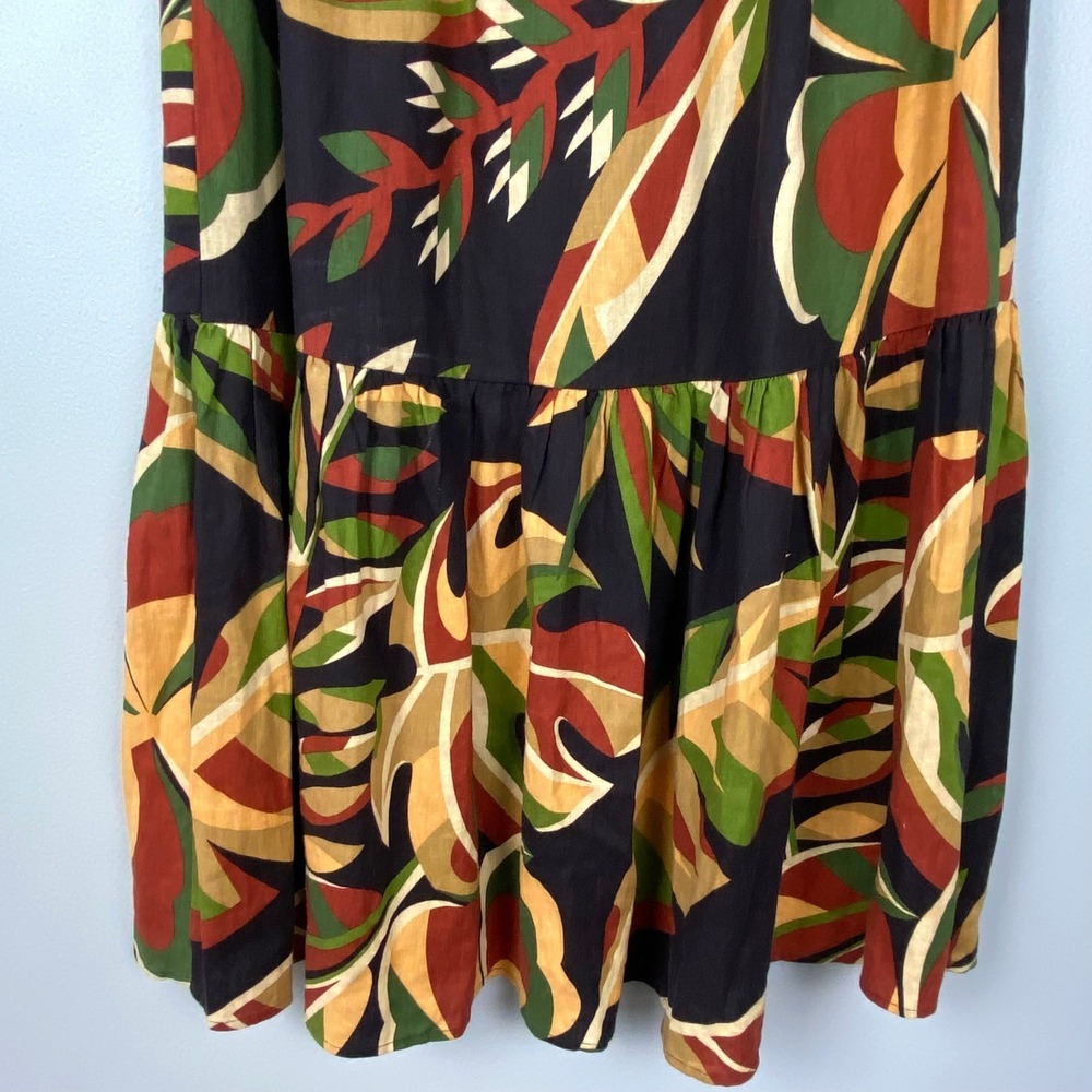 House of Harlow 1960 Tiered Linen Blend Midi Skirt Earth Tones Boho Fairy Small - Picture 8 of 10